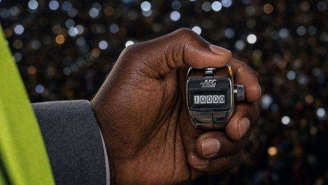 The counter reading ten thousand with the AEG mark engraved