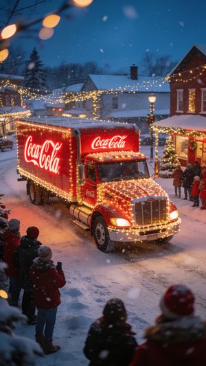 Holidays Are Coming: the caravan, snow, lights, the red glow