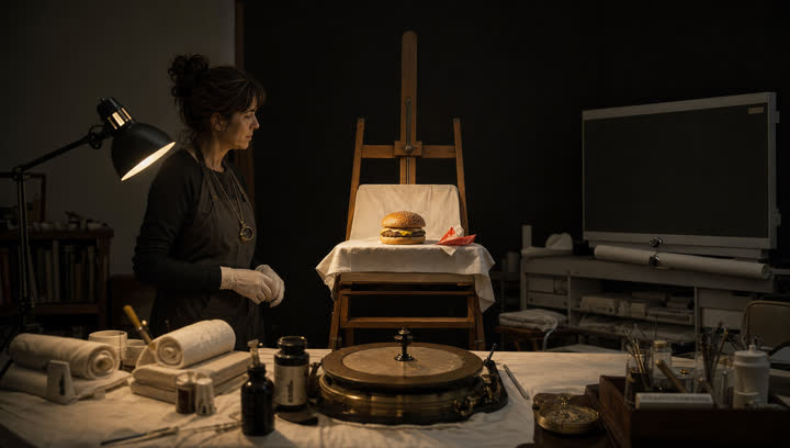 Board, the conservation laboratory at night
