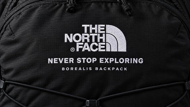The pack's front panel with the embroidered lockup and the line