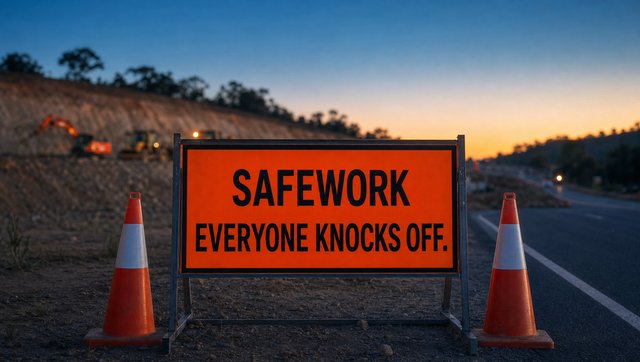 The roadwork sign